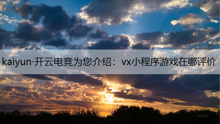 vx小程序游戏在哪评价